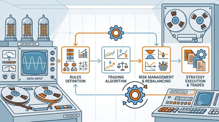 How to Design a Rules-Based Automated Investment Strategy 3 Image of rules-based automated investment strategy using a core portfolio, thematic ETFs, and a signal-driven dip-buying layer monitored by n8n
