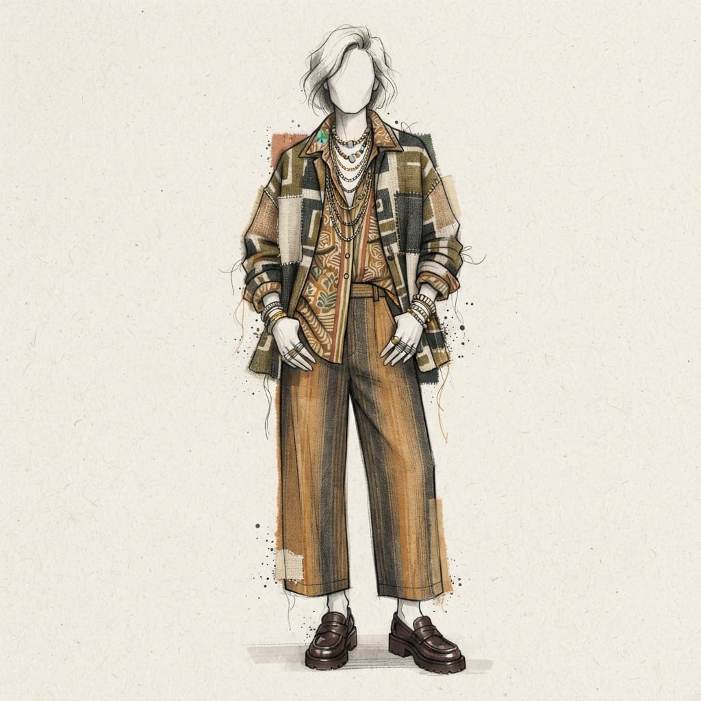 Kalidos - style kaleidoscope quiz and seasonal lookbook engine 9 rust linen wide-leg trousers - Rio's style portrait, Kalidos quiz