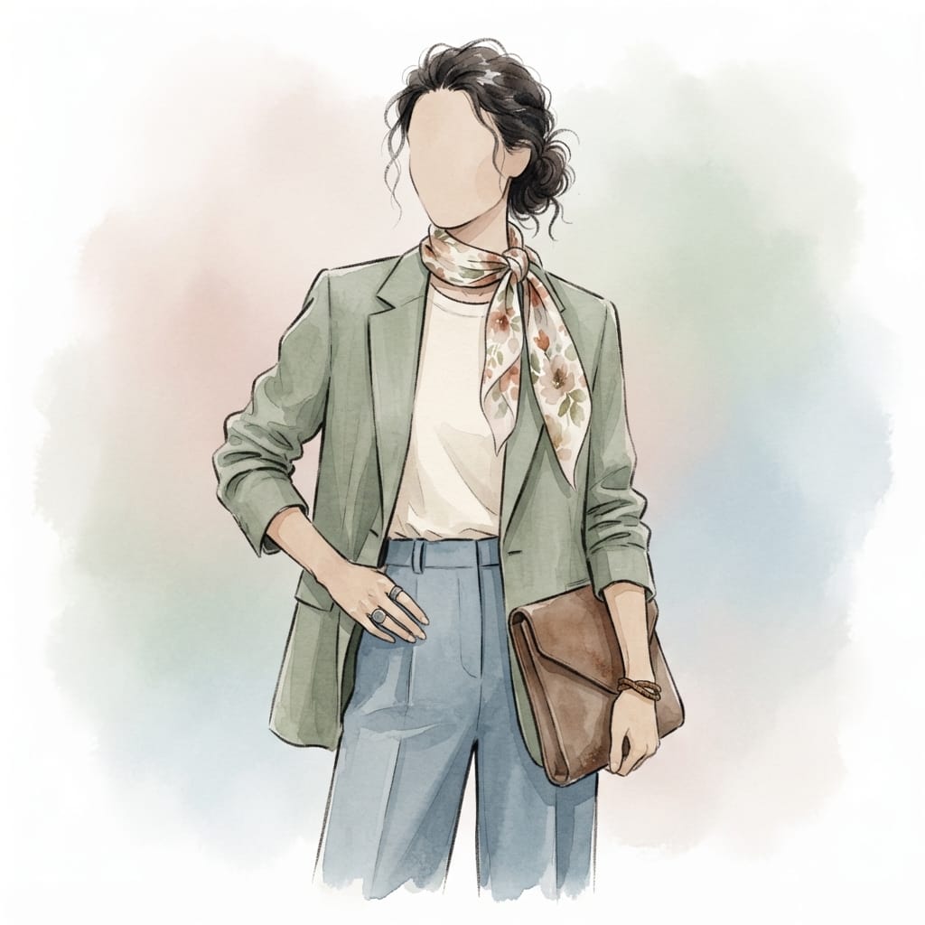 Kalidos - style kaleidoscope quiz and seasonal lookbook engine 10 sage bouclé blazer - Sage's style portrait, Kalidos quiz