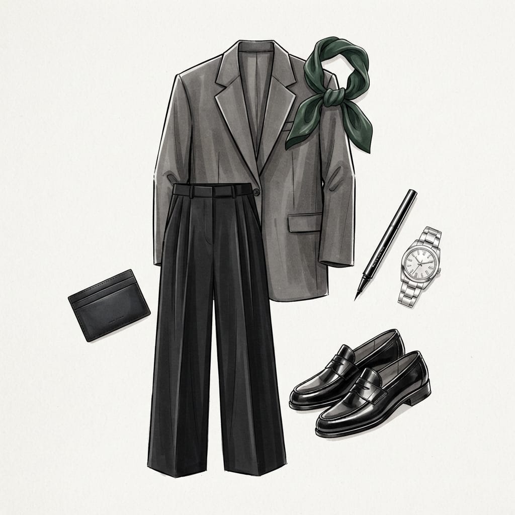 Monochrome, Deliberate, Exactly as Intended 2 structured leather loafers moodboard - Ingrid's style details